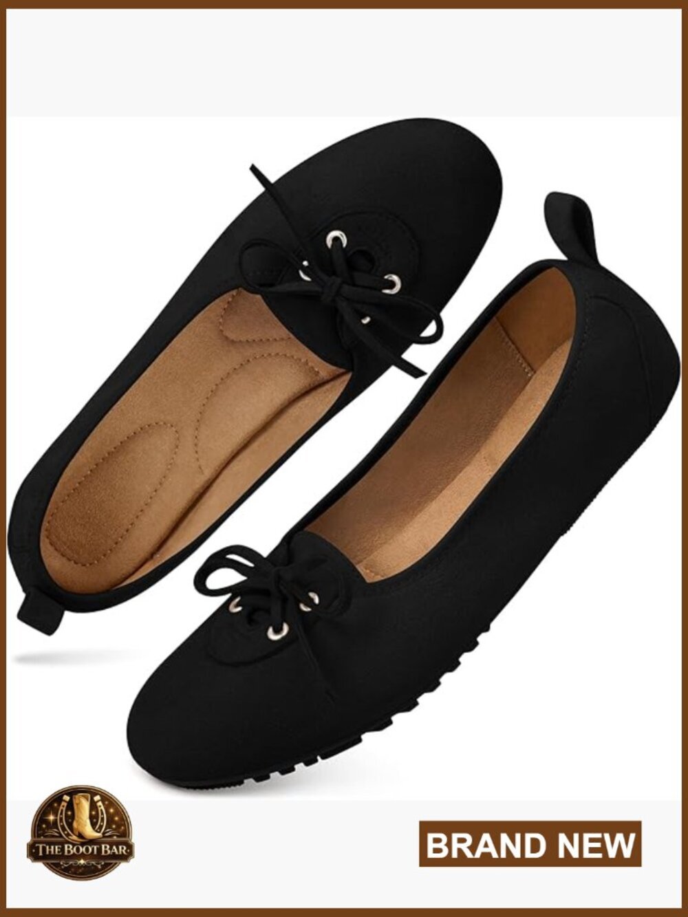 Foldable Ballet Flats for Women - Comfortable Faux Suede Slip On Dressy Shoes